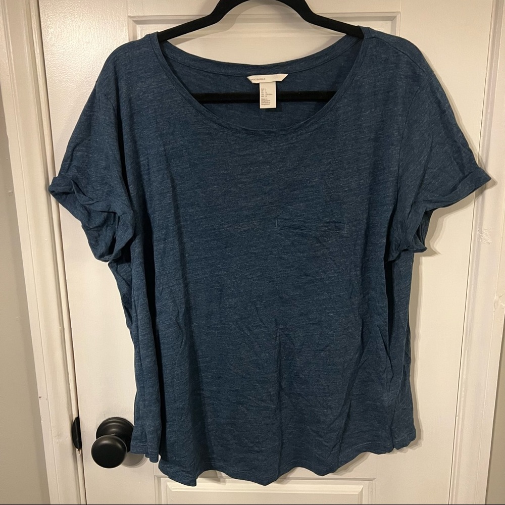 EUC- BLUE BASIC TEE SZ LG